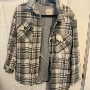 Thread & Supply Gray Plaid Utility Jacket